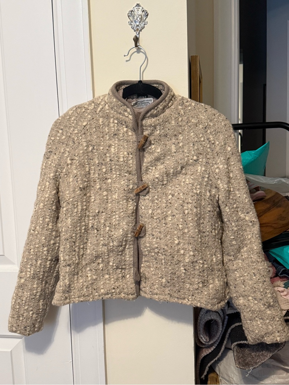 Norm Thompson Cream Bouclé Toggle Jacket